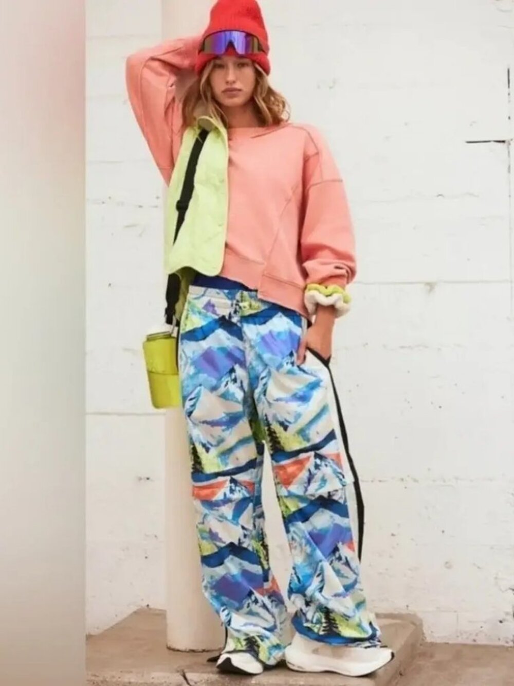 Free People FP Movement End Zone Printed Apres Pull On Pants Size Large